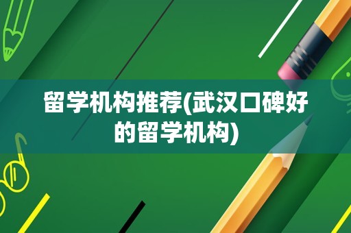 留学机构推荐(武汉口碑好的留学机构)