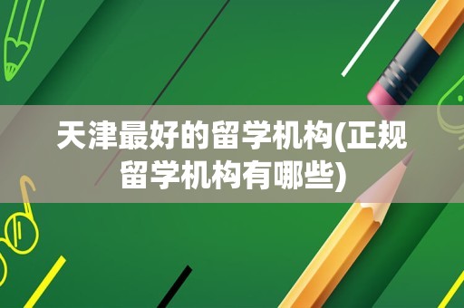 天津最好的留学机构(正规留学机构有哪些)