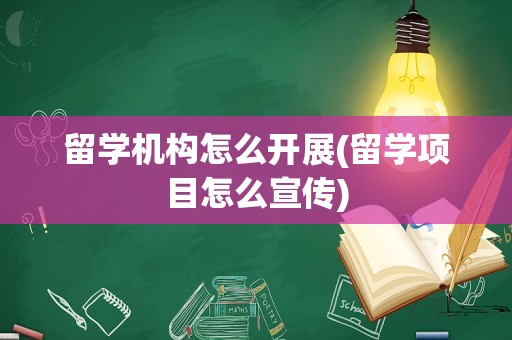 留学机构怎么开展(留学项目怎么宣传)
