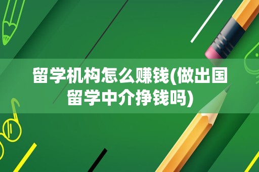 留学机构怎么赚钱(做出国留学中介挣钱吗)