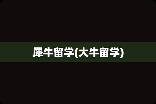 犀牛留学(大牛留学)