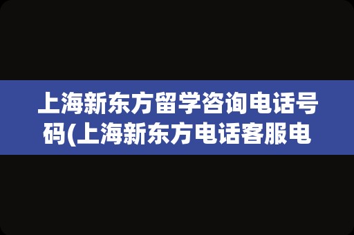 上海新东方留学咨询电话号码(上海新东方电话客服电话)