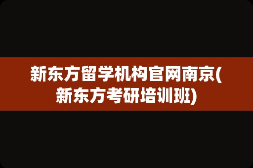 新东方留学机构官网南京(新东方考研培训班)