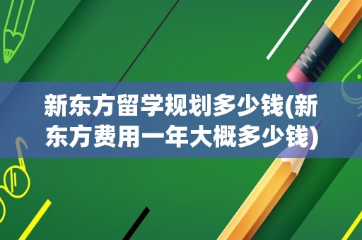 新东方留学规划多少钱(新东方费用一年大概多少钱)
