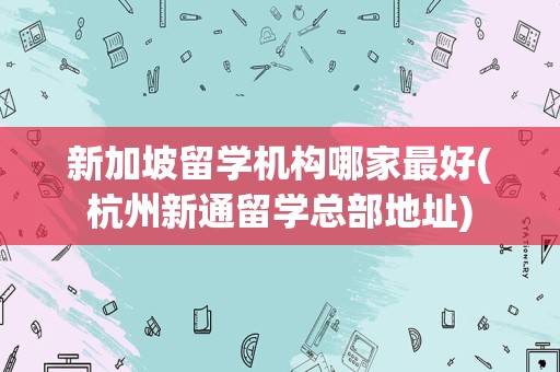 新加坡留学机构哪家最好(杭州新通留学总部地址)