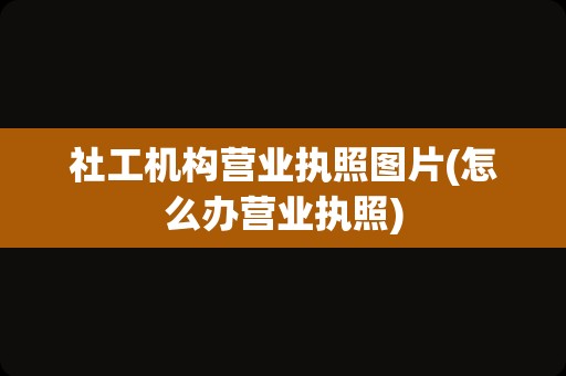 社工机构营业执照图片(怎么办营业执照)