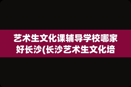 艺术生文化课辅导学校哪家好长沙(长沙艺术生文化培训学校哪家好)