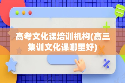 高考文化课培训机构(高三集训文化课哪里好)
