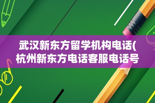 武汉新东方留学机构电话(杭州新东方电话客服电话号码)