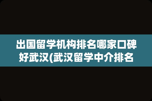 出国留学机构排名哪家口碑好武汉(武汉留学中介排名机构前十)