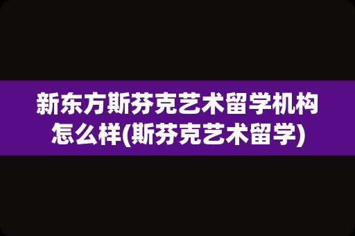 新东方斯芬克艺术留学机构怎么样(斯芬克艺术留学)