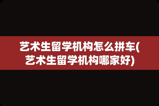 艺术生留学机构怎么拼车(艺术生留学机构哪家好)