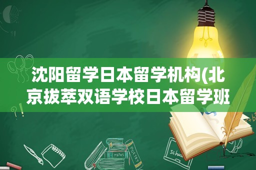 沈阳留学日本留学机构(北京拔萃双语学校日本留学班)