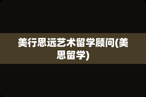 美行思远艺术留学顾问(美思留学)