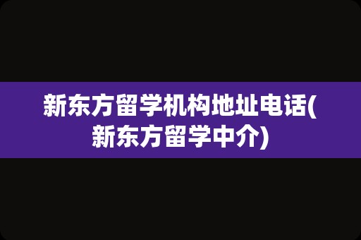 新东方留学机构地址电话(新东方留学中介)