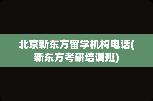 北京新东方留学机构电话(新东方考研培训班)