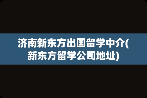 济南新东方出国留学中介(新东方留学公司地址)