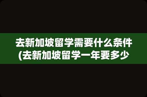 去新加坡留学需要什么条件(去新加坡留学一年要多少钱)