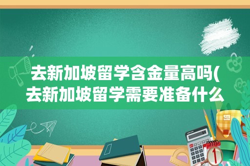 去新加坡留学含金量高吗(去新加坡留学需要准备什么)