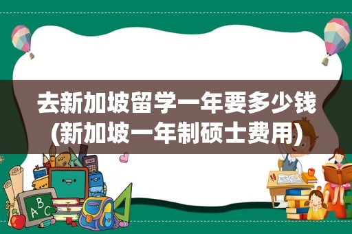 去新加坡留学一年要多少钱(新加坡一年制硕士费用)