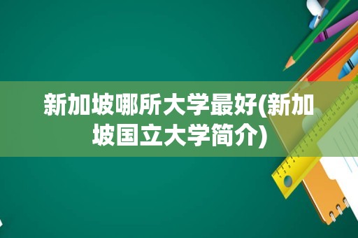 新加坡哪所大学最好(新加坡国立大学简介)