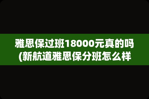 雅思保过班18000元真的吗(新航道雅思保分班怎么样)