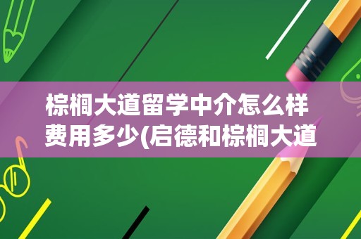 棕榈大道留学中介怎么样 费用多少(启德和棕榈大道哪个好)