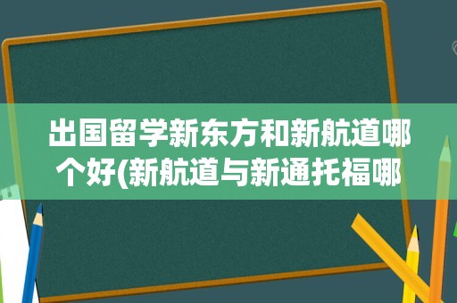 出国留学新东方和新航道哪个好(新航道与新通托福哪个好)