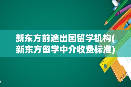 新东方前途出国留学机构(新东方留学中介收费标准)