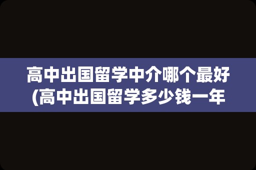 高中出国留学中介哪个最好(高中出国留学多少钱一年)