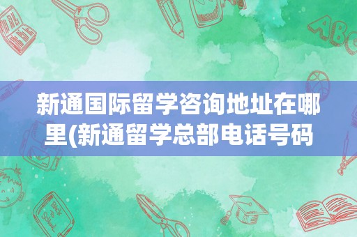 新通国际留学咨询地址在哪里(新通留学总部电话号码多少)