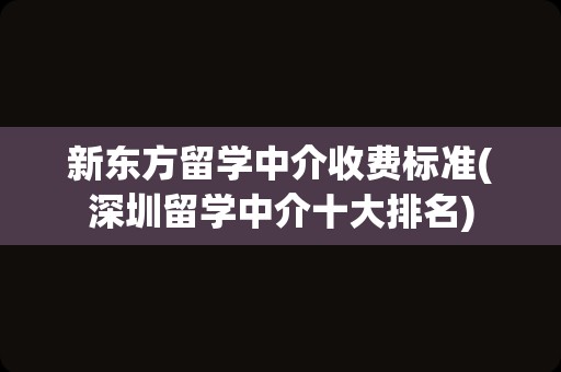 新东方留学中介收费标准(深圳留学中介十大排名)