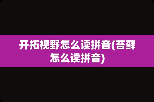 开拓视野怎么读拼音(苔藓怎么读拼音)