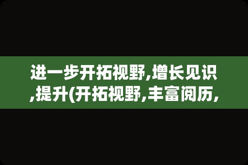 进一步开拓视野,增长见识,提升(开拓视野,丰富阅历,提升能力)