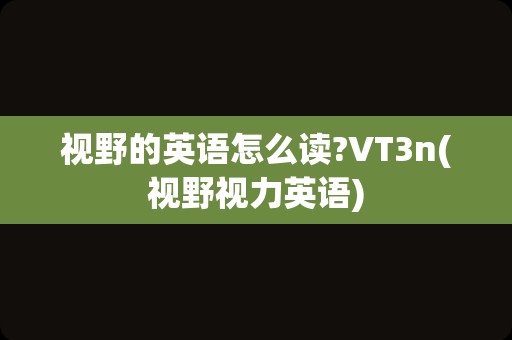 视野的英语怎么读?VT3n(视野视力英语)