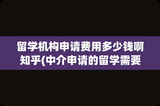 留学机构申请费用多少钱啊知乎(中介申请的留学需要给中介什么费用)