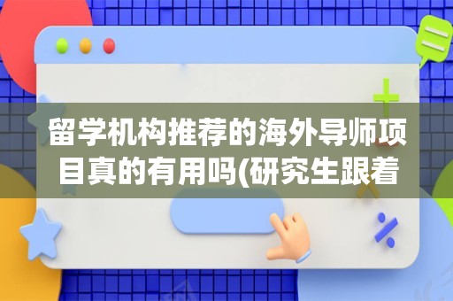 留学机构推荐的海外导师项目真的有用吗(研究生跟着导师做项目有工资吗)