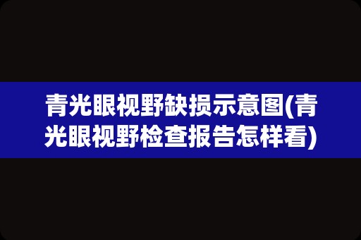 青光眼视野缺损示意图(青光眼视野检查报告怎样看)