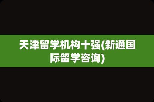 天津留学机构十强(新通国际留学咨询)