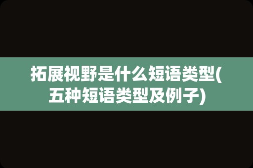 拓展视野是什么短语类型(五种短语类型及例子)