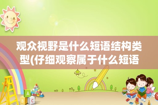 观众视野是什么短语结构类型(仔细观察属于什么短语类型)