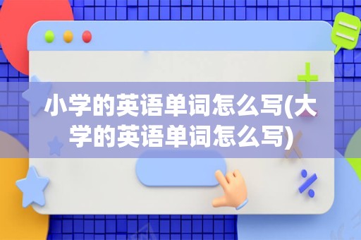 小学的英语单词怎么写(大学的英语单词怎么写)