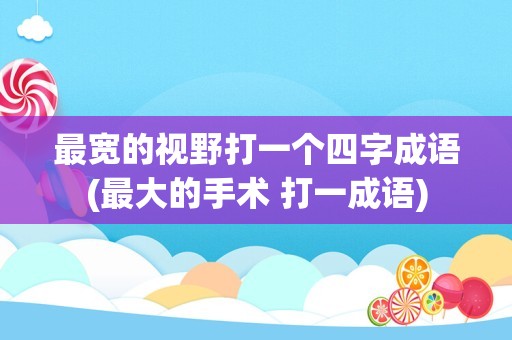 最宽的视野打一个四字成语(最大的手术 打一成语)