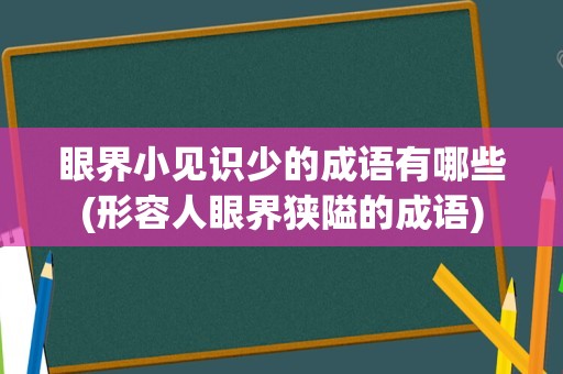 眼界小见识少的成语有哪些(形容人眼界狭隘的成语)