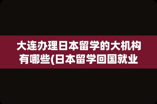 大连办理日本留学的大机构有哪些(日本留学回国就业前景)