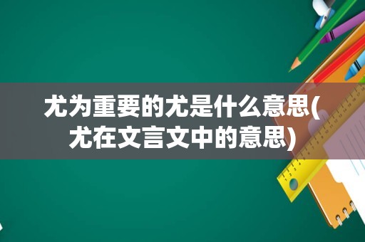 尤为重要的尤是什么意思(尤在文言文中的意思)