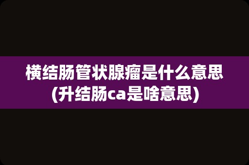 横结肠管状腺瘤是什么意思(升结肠ca是啥意思)