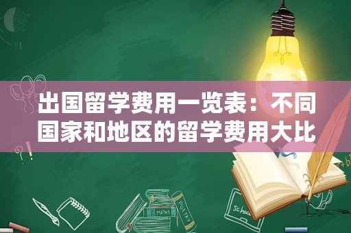 出国留学费用一览表：不同国家和地区的留学费用大比拼