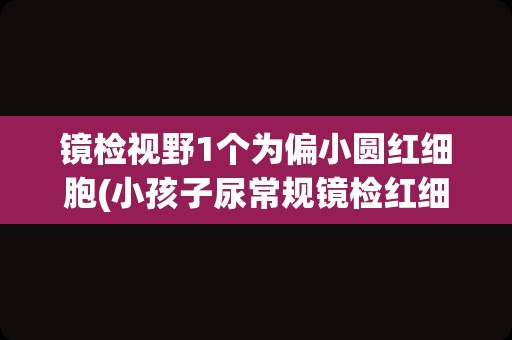 镜检视野1个为偏小圆红细胞(小孩子尿常规镜检红细胞1–2)