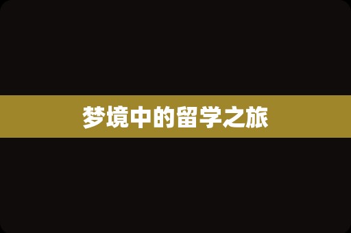 梦境中的留学之旅